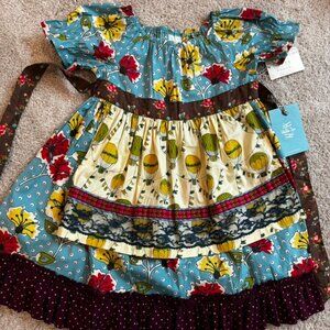 BNWT Vintage MATILDA JANE GIRLS SHORT SLEEVE PEASANT TOP WITH TIE BACK SIZE 6